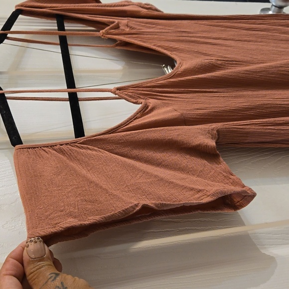 Forever 21 blouse,cold shoulder, summer,beach,dusty rose,flowy - Picture 7 of 10